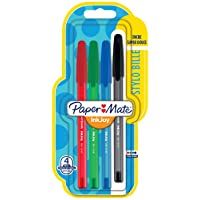 Paper Mate 1956718 - Bolígrafos con capuchón- punta mediana de 1.0 mm- paquete de 5- colores surtidos estándares